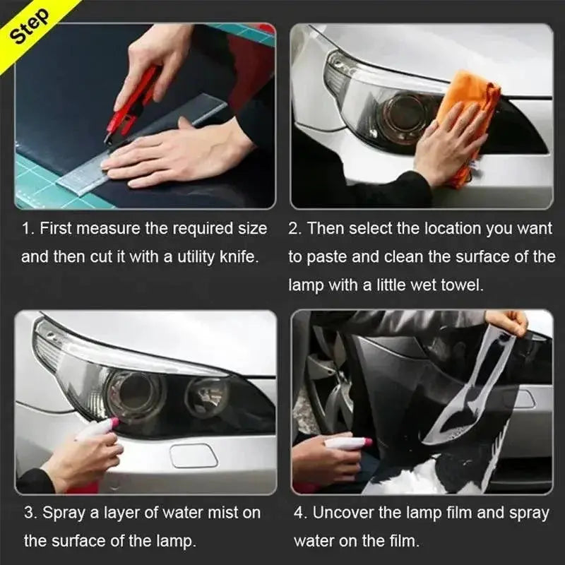 PVC Film Tint Gloss Black Smoke Headlight Taillight Wrap
