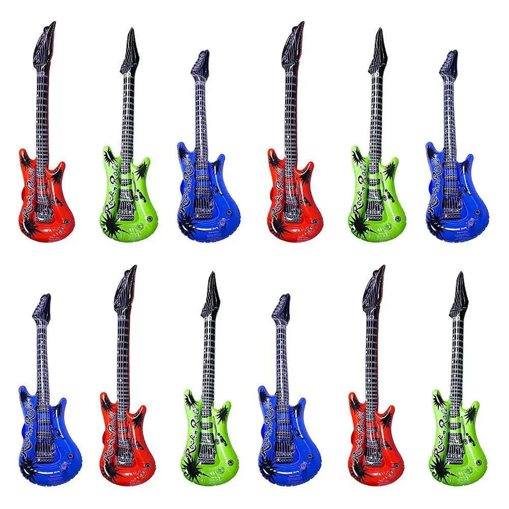 PVC Guitar Microphone Balloon Rock Star Musical Note Toys