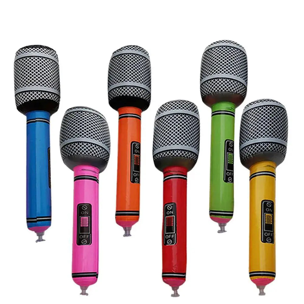 PVC Guitar Microphone Balloon Rock Star Musical Note Toys