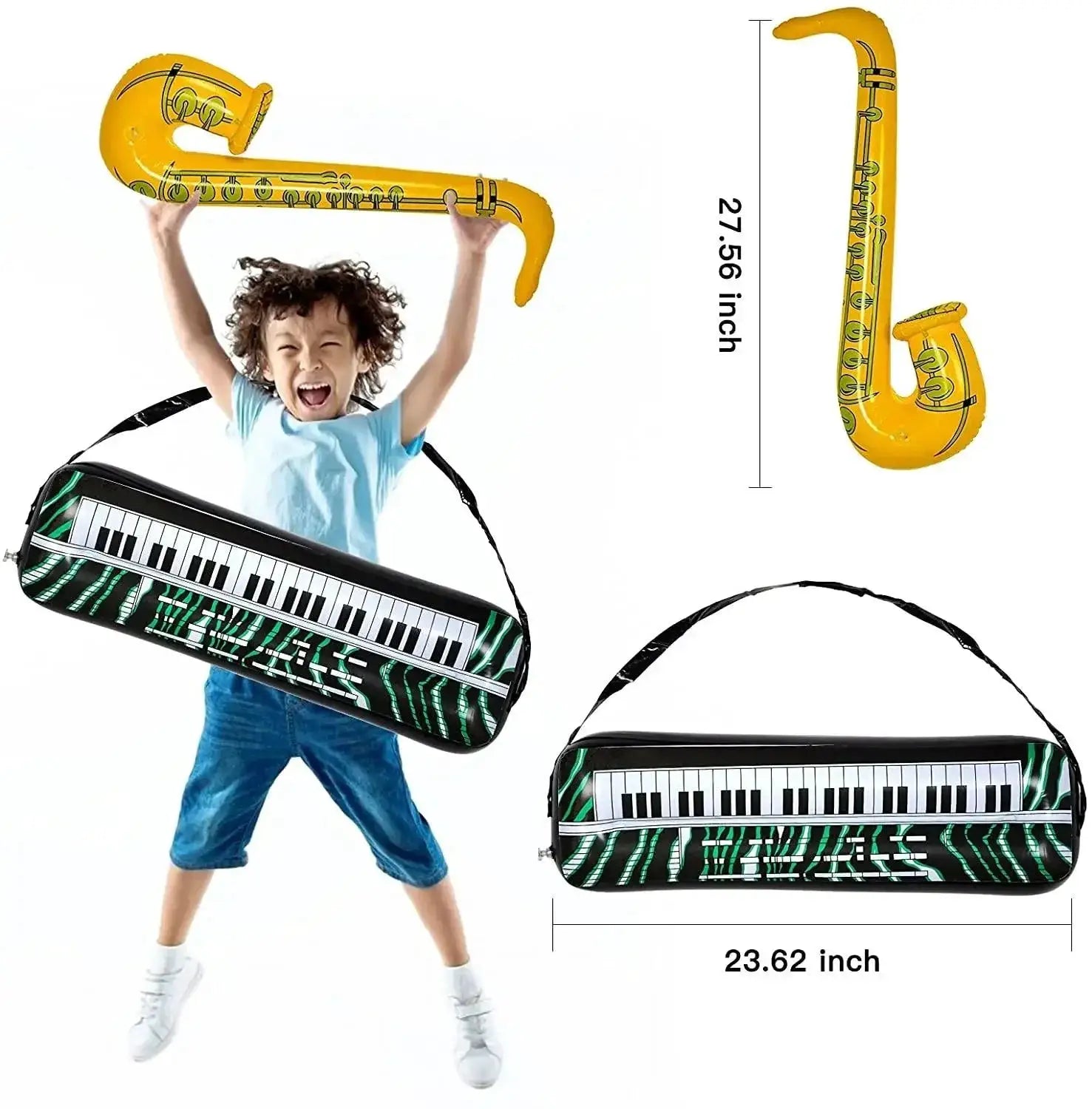 PVC Guitar Microphone Balloon Rock Star Musical Note Toys