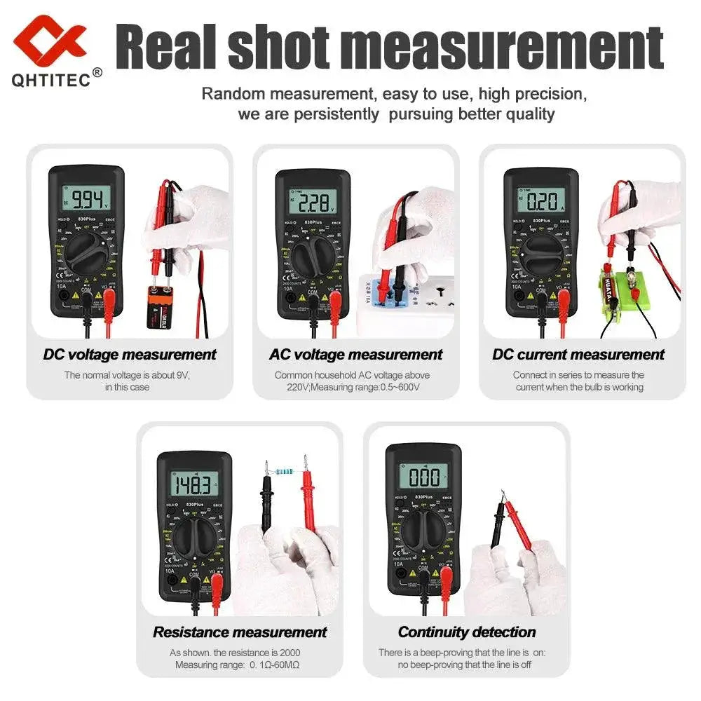 QHTITEC 830Plus Digital Multimeter True RMS Tester