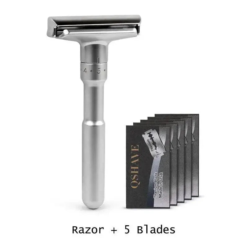 QSHAVE Adjustable Safety Razor for Personalized Shaving