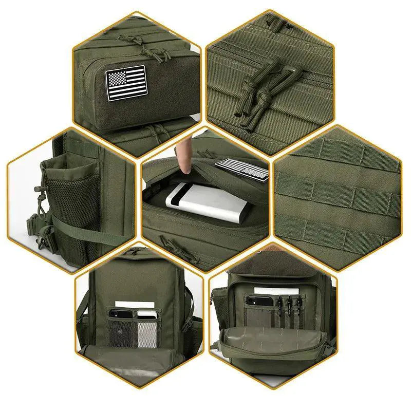 QTQY 50L Military Tactical Backpack For Men EDC Outdoor