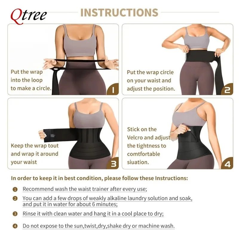 Qtree 3M Long Torso Waist Trainer Shaper - Discreetly Tummy Control Under Attire