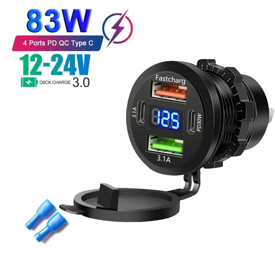 Quad USB Car Charger for On Road Power