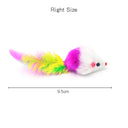 Rabbit Fur Feather Rainbow Ball Cat Toy Interactive Fun