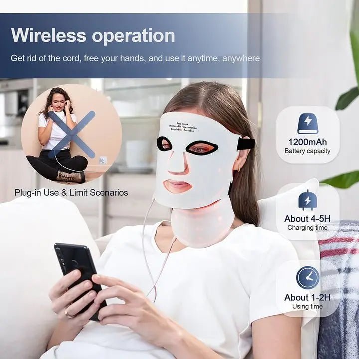 Radiant Skin Led Mask with Neck Home Use