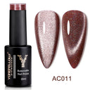 Rainbow Cat Eye Gel Polish: Vibrant Colors and Glitter