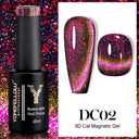 Rainbow Cat Eye Gel Polish: Vibrant Colors and Glitter