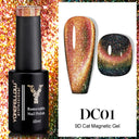 Rainbow Cat Eye Gel Polish: Vibrant Colors and Glitter