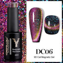 Rainbow Cat Eye Gel Polish: Vibrant Colors and Glitter