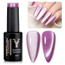 Rainbow Cat Eye Gel Polish: Vibrant Colors and Glitter