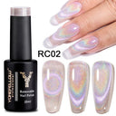 Rainbow Cat Eye Gel Polish: Vibrant Colors and Glitter