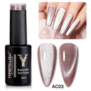 Rainbow Cat Eye Gel Polish: Vibrant Colors and Glitter