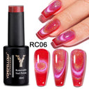 Rainbow Cat Eye Gel Polish: Vibrant Colors and Glitter