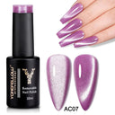 Rainbow Cat Eye Gel Polish: Vibrant Colors and Glitter