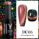 Rainbow Cat Eye Gel Polish: Vibrant Colors and Glitter