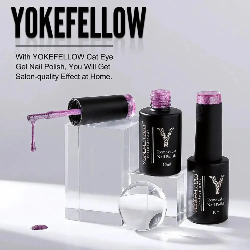 Rainbow Cat Eye Gel Polish Vibrant Colors And Glitter