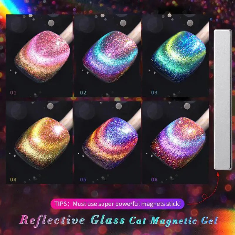 Rainbow Cat Eye Magnetic Gel Polish Color Shifting