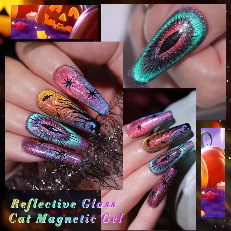 Rainbow Cat Eye Magnetic Gel Polish Color Shifting