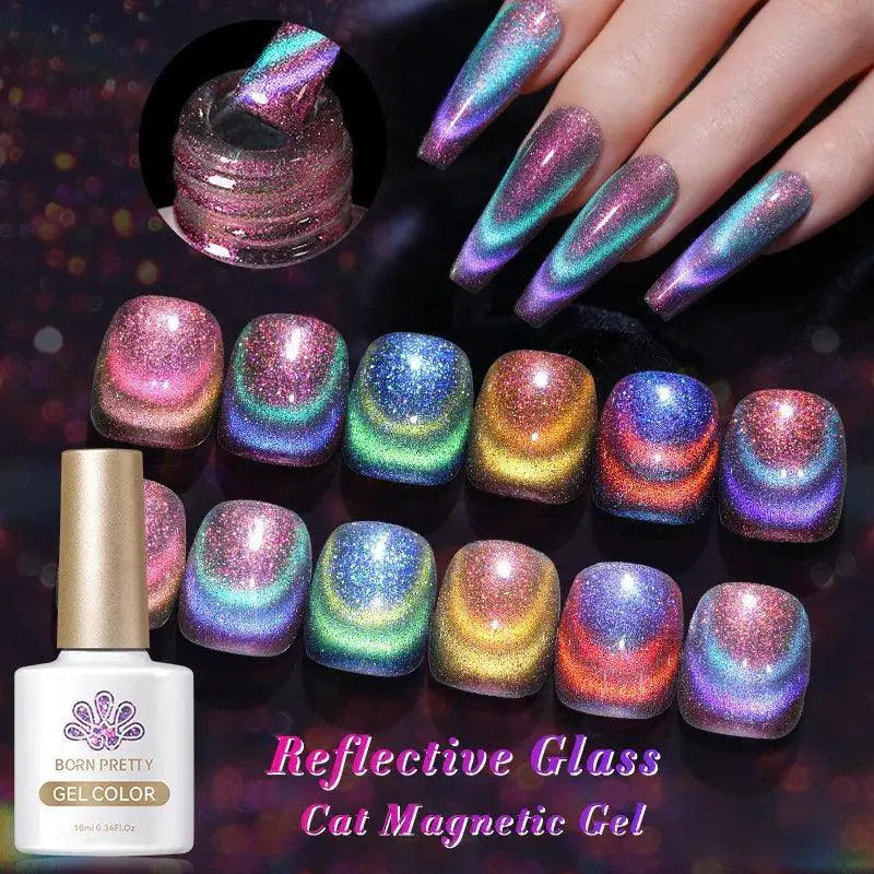 Rainbow Cat Eye Magnetic Gel Polish Color Shifting