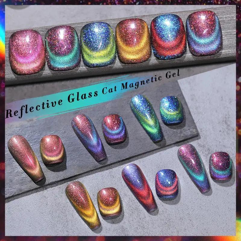 Rainbow Cat Eye Magnetic Gel Polish Color Shifting