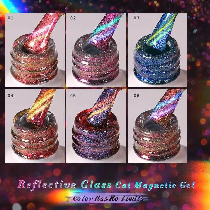 Rainbow Cat Eye Magnetic Gel Polish Color Shifting