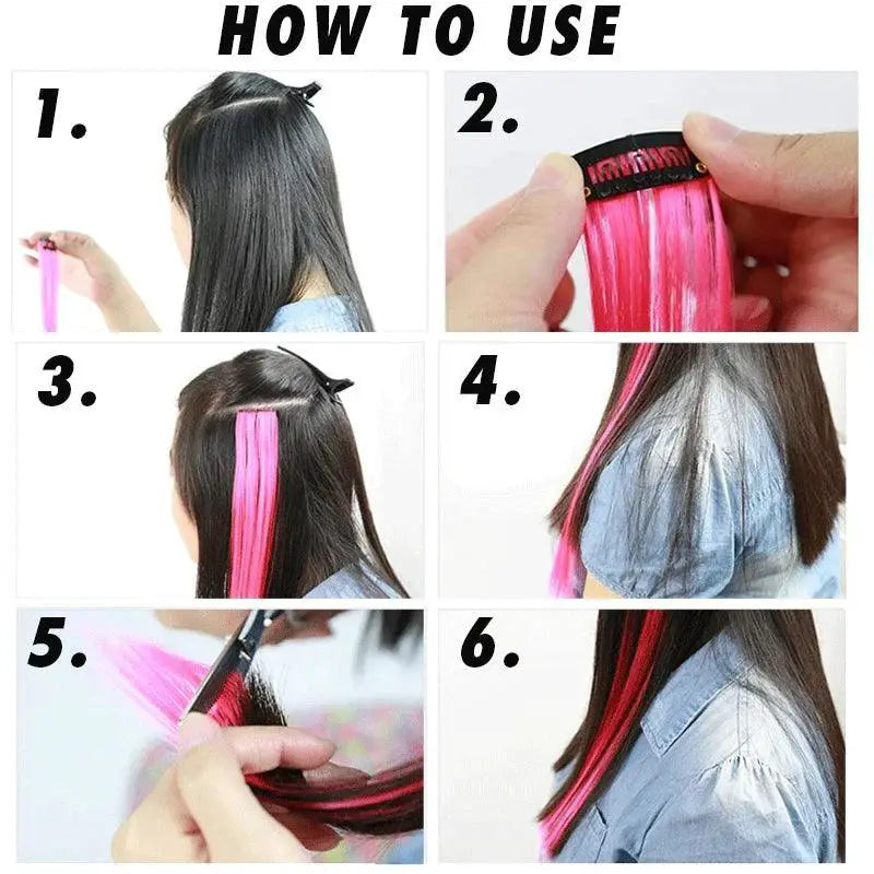 Rainbow Highlight Hair Extensions For Instant Transformation