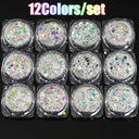 Rainbow Neon Chameleon Nail Art Glitter Set Aurora Shine