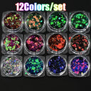 Rainbow Neon Chameleon Nail Art Glitter Set Aurora Shine