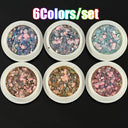 Rainbow Neon Chameleon Nail Art Glitter Set Aurora Shine
