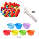 Rainbow Pompoms Sorting Cup Montessori Preschool Learning Toys