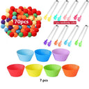 Rainbow Pompoms Sorting Cup Montessori Preschool Learning Toys
