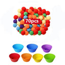 Rainbow Pompoms Sorting Cup Montessori Preschool Learning Toys
