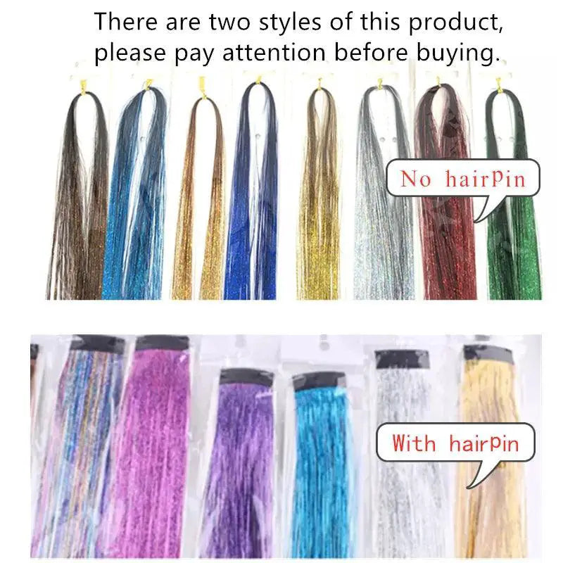 Rainbow Sparkle Hair Tinsel Glamorous Trendy Strands