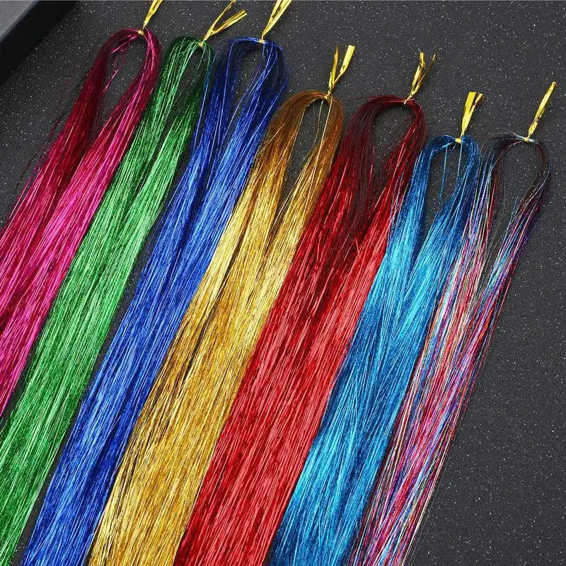 Rainbow Sparkle Hair Tinsel Glamorous Trendy Strands