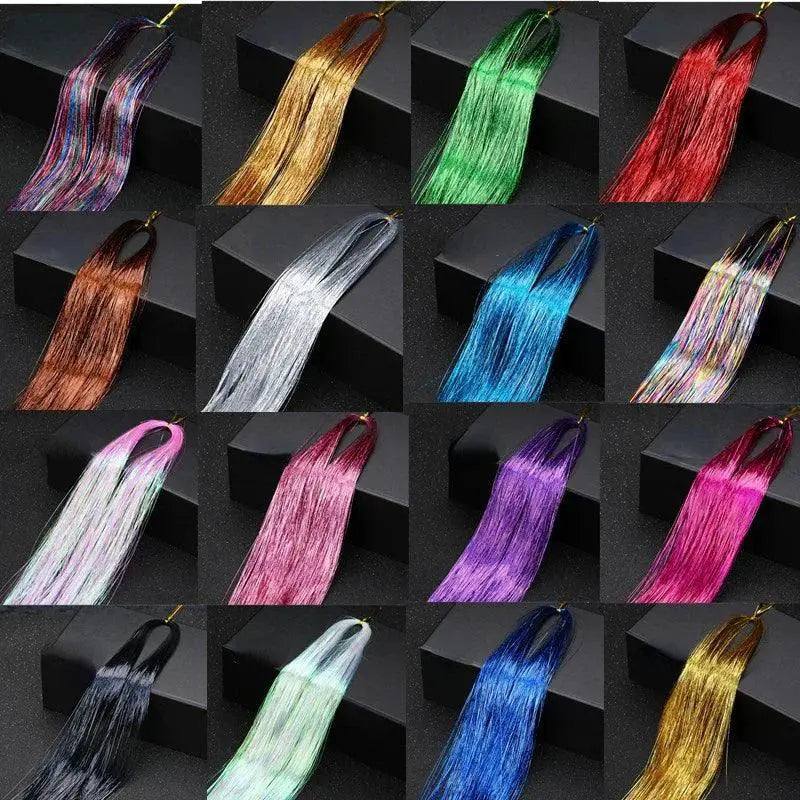 Rainbow Sparkle Hair Tinsel Glamorous Trendy Strands
