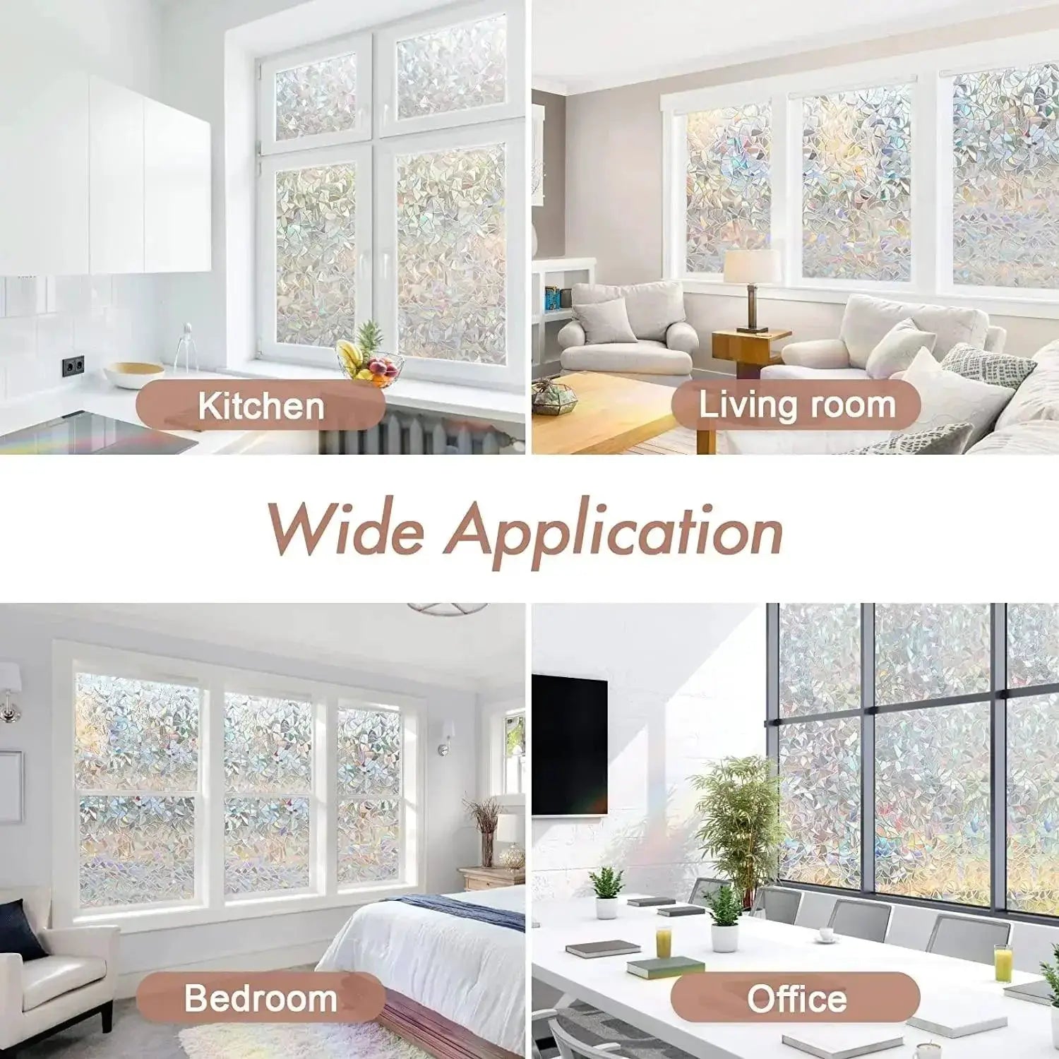 Rainbow Stained Glass Window Film For UV Protection