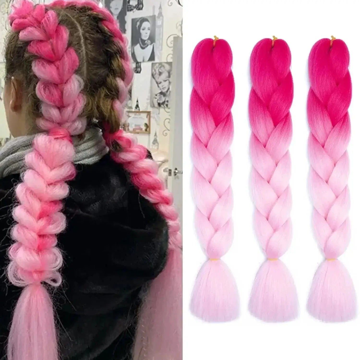 Rainbow Twist Ombre Braiding Hair Color Burst for Style