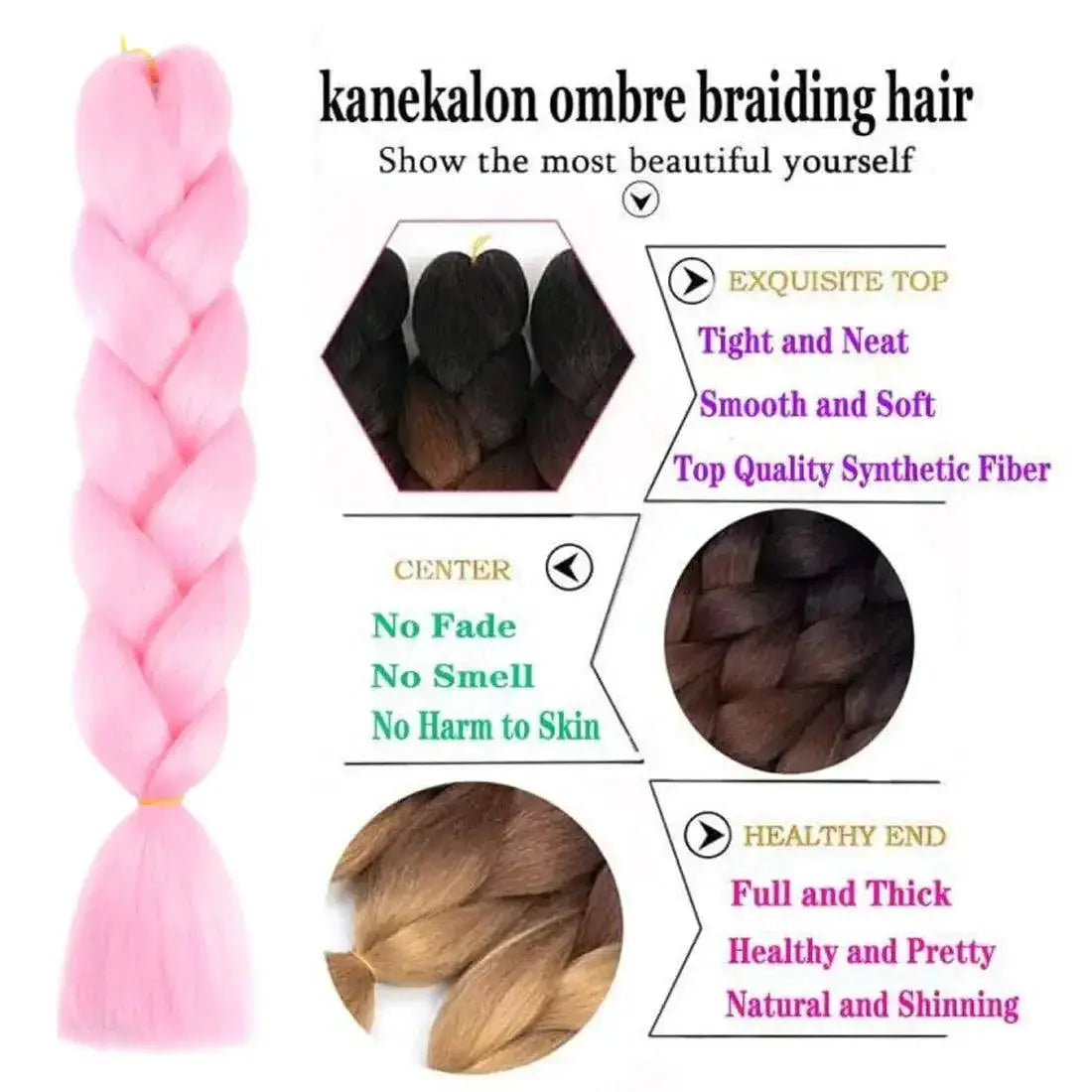Rainbow Twist Ombre Braiding Hair Color Burst for Style
