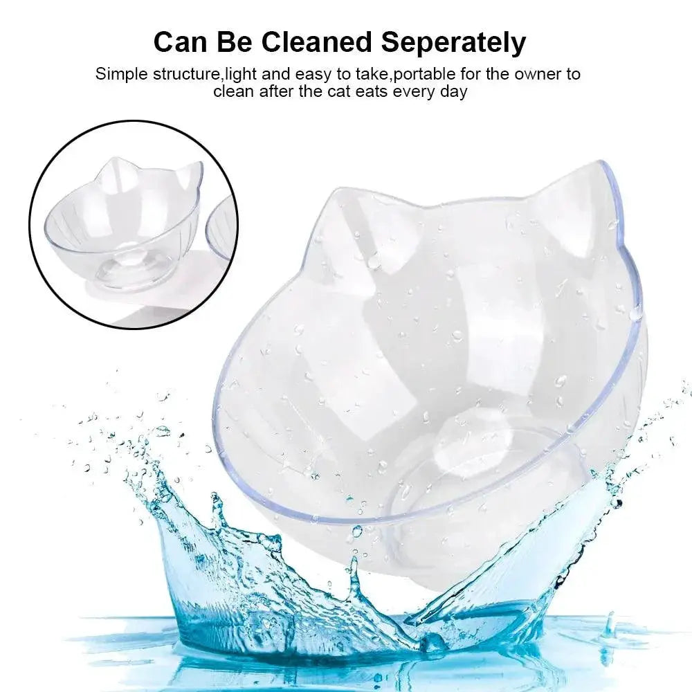 Raised Stand Double Bowls Pet Feeder For Cats And Dogs