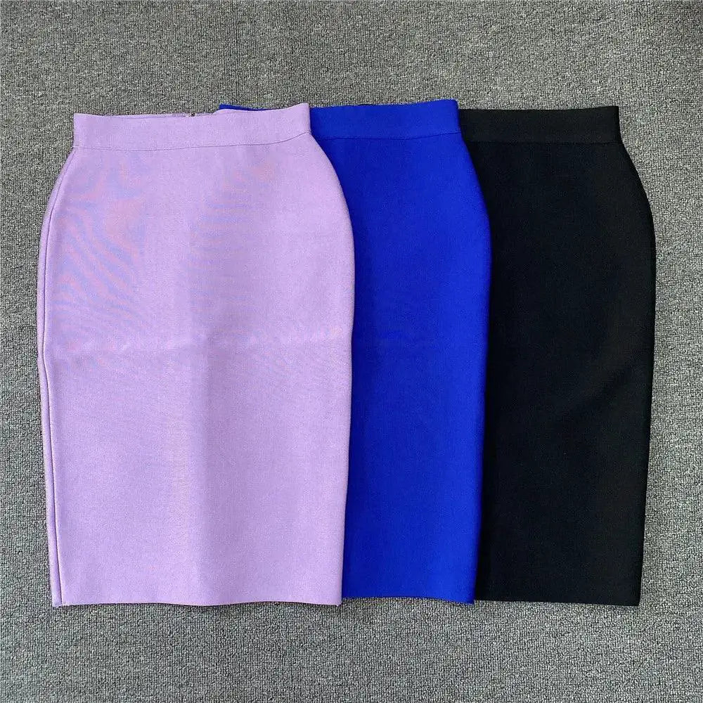 Rayon Bandage Pencil Skirt Elegant Celebrity Party Wear