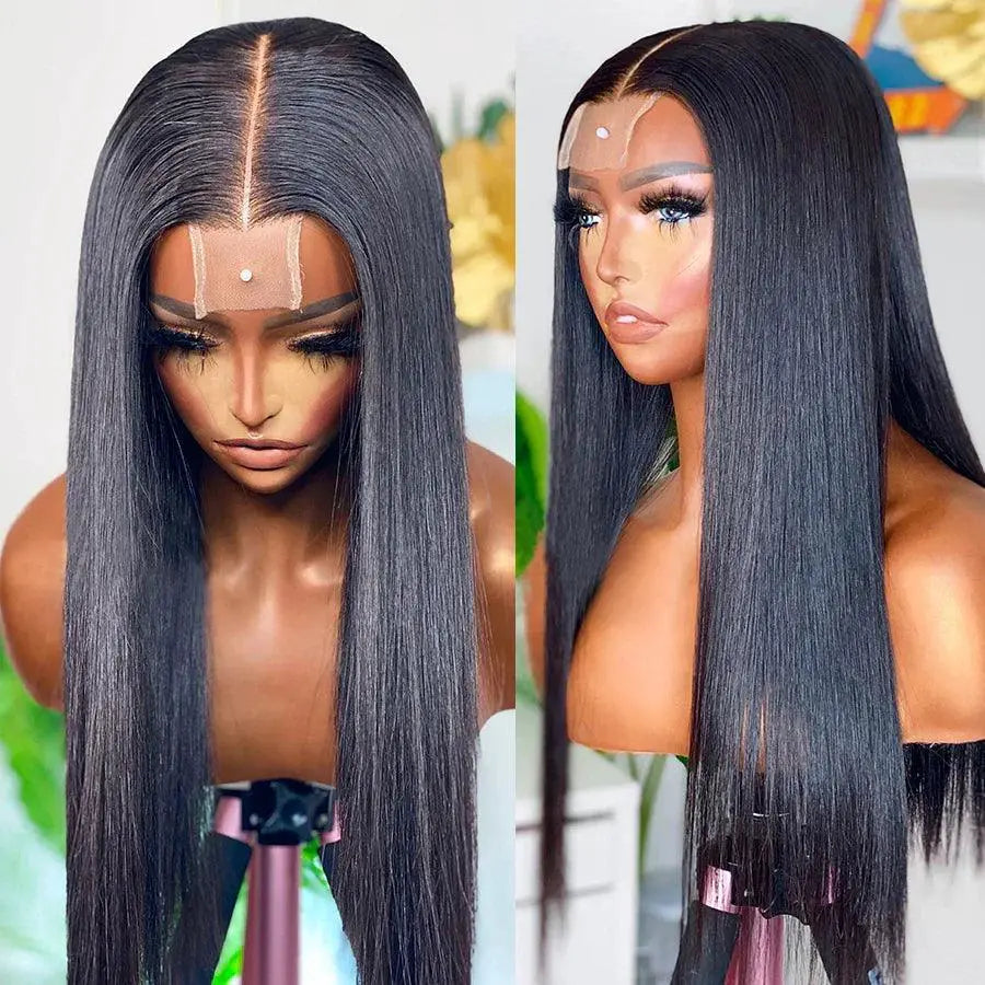 Realistic Straight HD Lace Closure Human Hair Wig Stylish