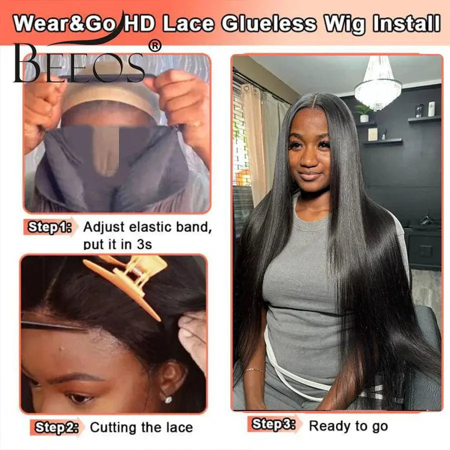 Realistic Straight HD Lace Closure Human Hair Wig Stylish