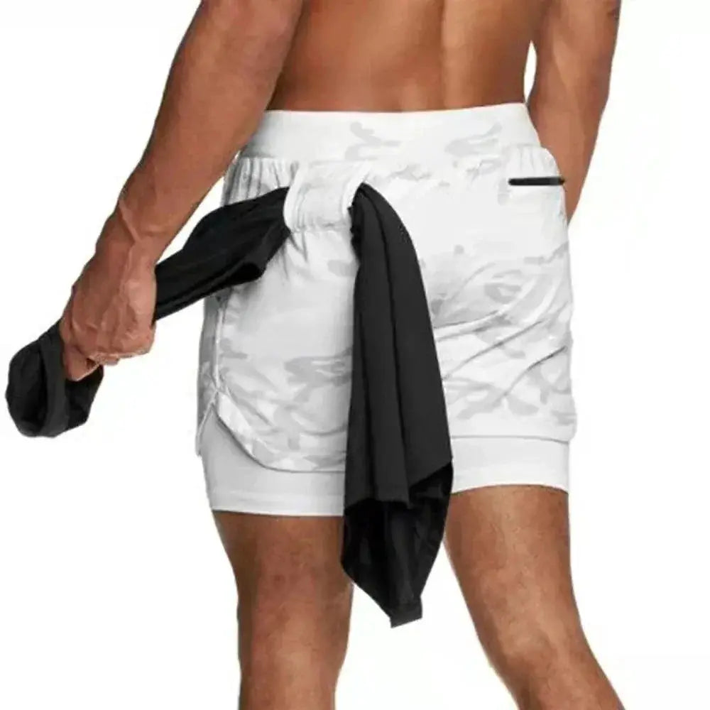 Realxizi Mens 2 In 1 Compression Running Shorts Performance