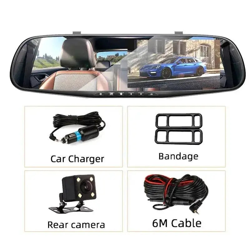 Rear View Mirror Dash Cam Enhanced Video Capture Night Shot