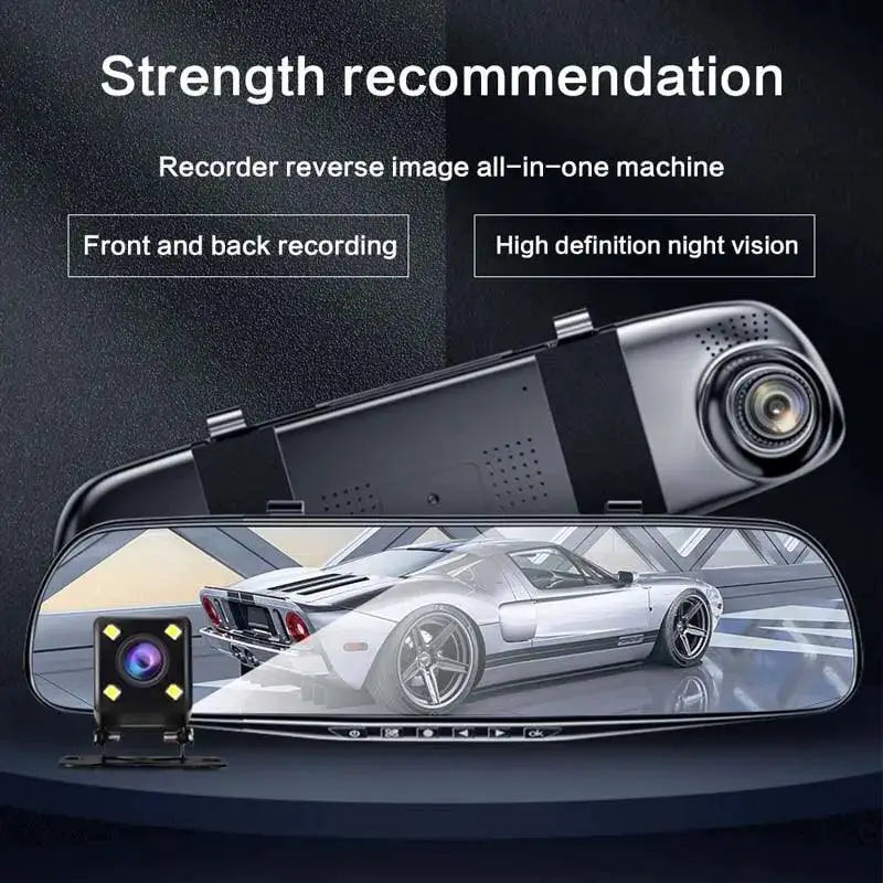 Rear View Mirror Dash Cam Enhanced Video Capture Night Shot