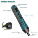Rechargeable Cordless Electric Screwdriver with 1300mAh Battery