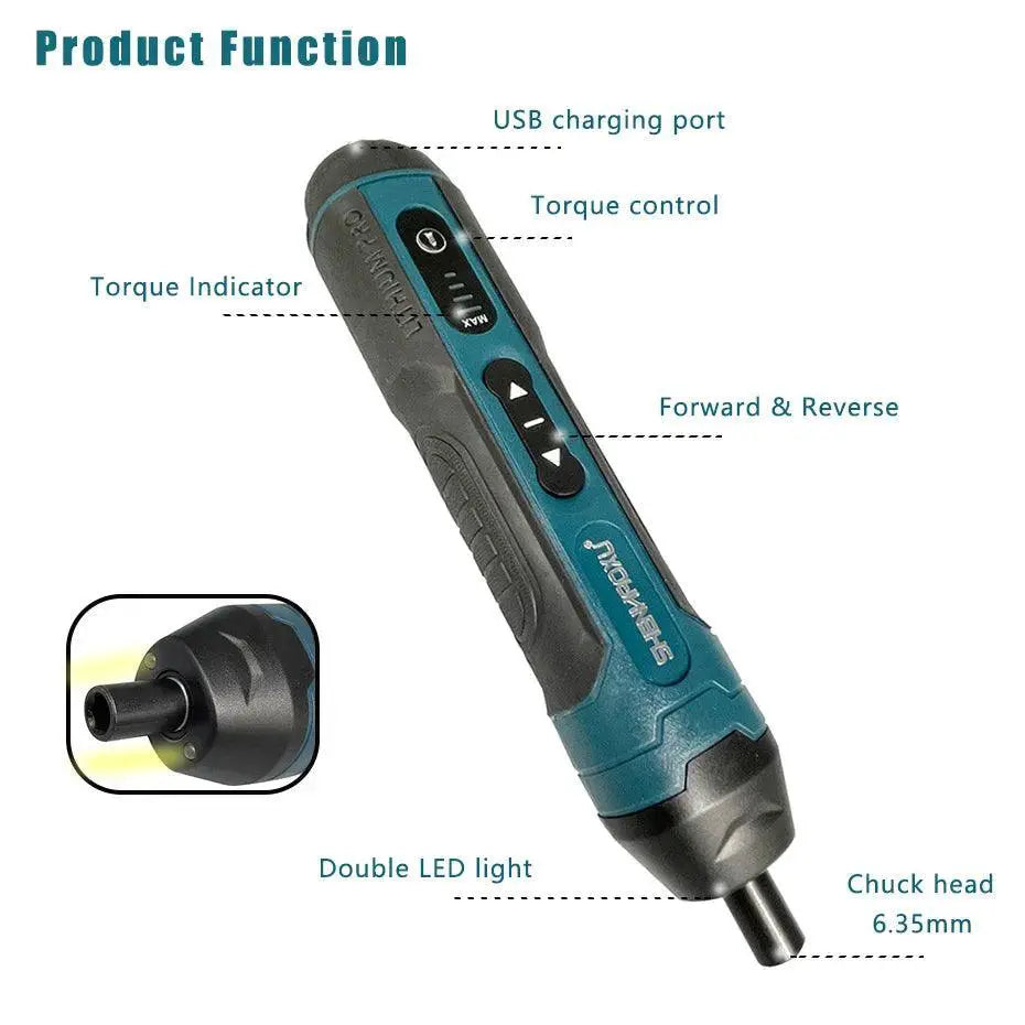 Rechargeable Cordless Electric Screwdriver 1300mAh