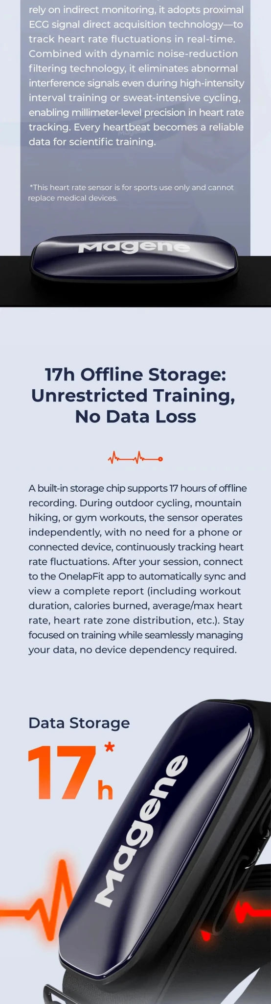 Rechargeable HR Chest Strap for Zwift — product view 8